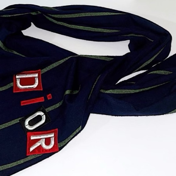 Authentic Dior Rare Galliano Logo Embroidered Pashmina Scarf - Picture 3 of 8